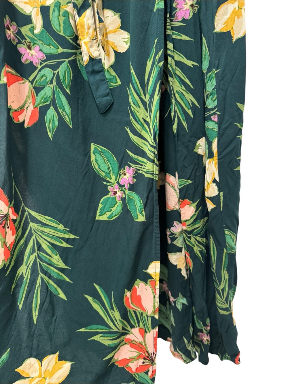 Patrons of Peace Teal Floral Maxi Skirt. Size Large - Picture 2 of 8